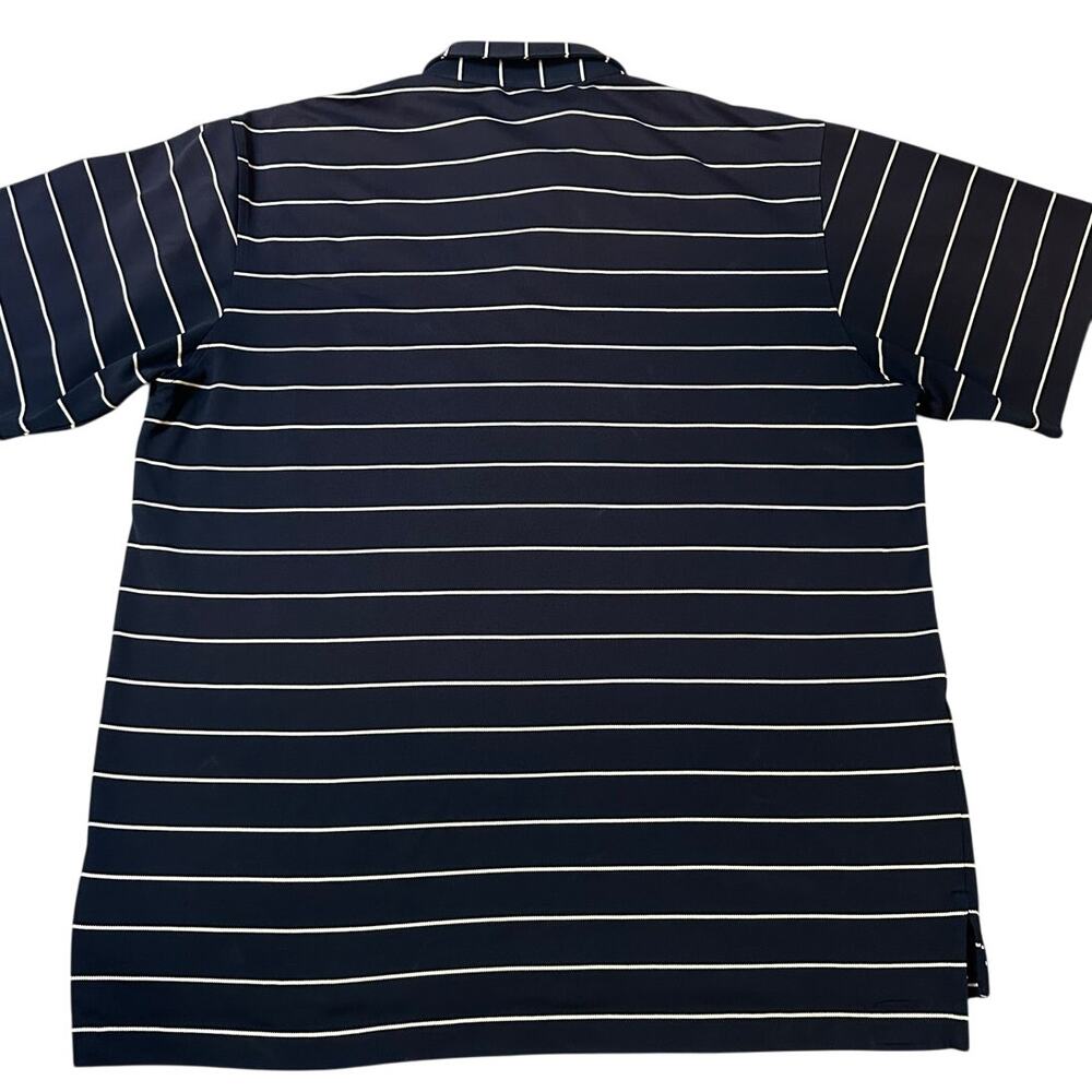 Vintage Peter Millar Navy/White Striped, Short Sleeve, Golf Polo- XL - Picture 3 of 9